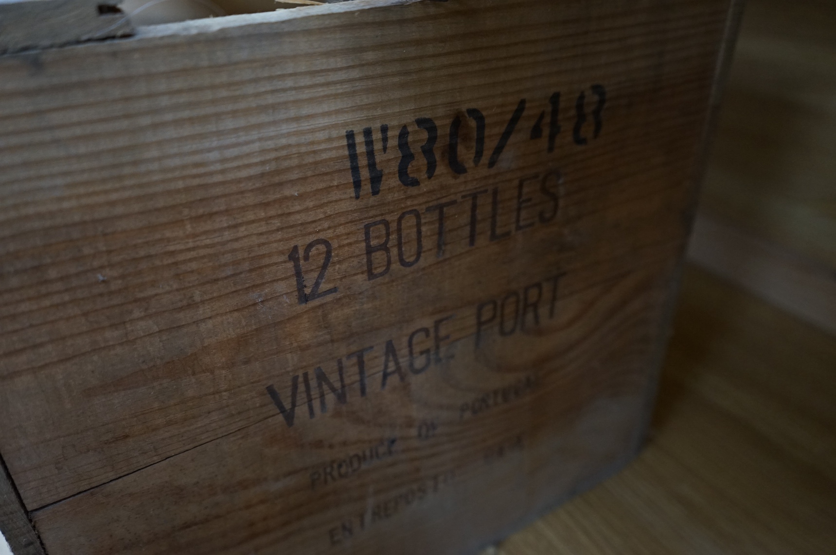 Six bottles of Warres Vintage 1977 Port (in a case for twelve). Condition - storage unknown